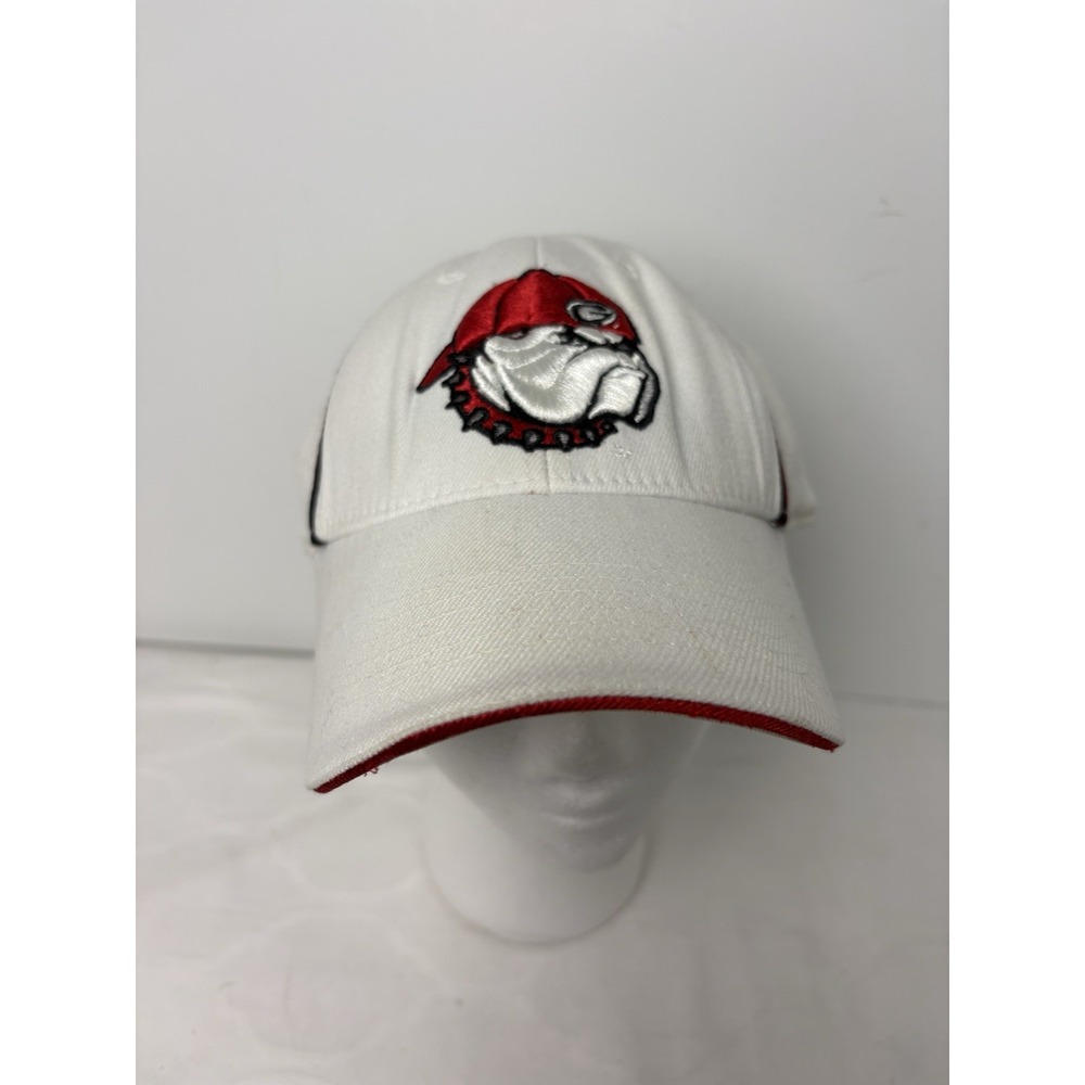 TOW Georgia Bulldogs Hat/Cap Top Of The World White Embroidered Stripe One Size